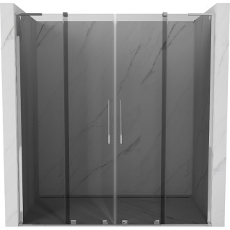 Posuvné sprchové dvere Mexen Velar L Duo 200 cm, grafit, chróm - 871-200-003-42-01