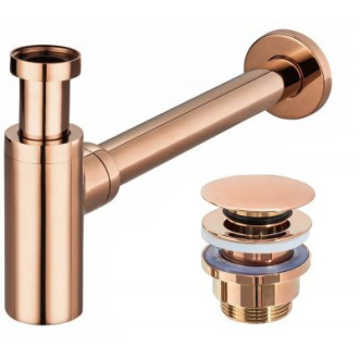 REA sifón s výpustou univerzálnej rose gold REA-A8541
