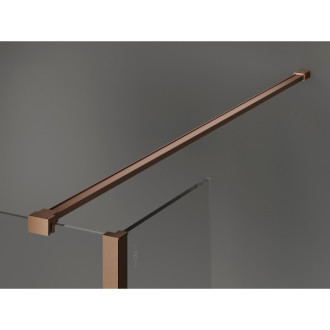 Mexen Kioto Sprchová zástena 125 x 80 x 40 cm, priehľadná, kartáčovaná meď - 800-125-080-221-65-00-040