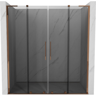 Posuvné sprchové dvere Mexen Velar L Duo 170 cm, grafit, ružové zlato - 871-170-003-42-60