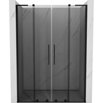 Posuvné sprchové dvere Mexen Velar L Duo 140 cm, grafit, čierna - 871-140-003-42-70