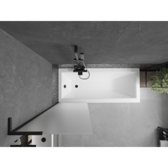 Vaňová zástena Mexen Next L s jedným krídlom 60 x 150 cm, matná, čierna - 895-060-000-03-30-70