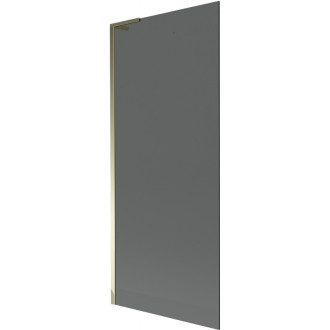 Vaňová zástena Mexen Next L s jedným krídlom 80 x 150 cm, grafitová, zlatá - 895-080-000-03-40-50