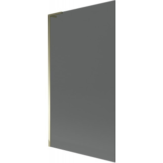 Vaňová zástena Mexen Next L s jedným krídlom 100 x 150 cm, grafitová, zlatá - 895-100-000-03-40-50