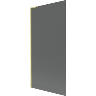 Vaňová zástena Mexen Next L s jedným krídlom 90 x 150 cm, grafit, kartáčované zlato - 895-090-000-03-40-55