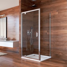Mereo Lima sprchovací kút, 80x80x190 cm, pivotové dvere a pevný diel, sklo Číre CK86913K
