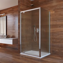 Mereo Lima sprchovací kút, 80x100x190 cm, pivotové dvere a pevný diel, sklo Point CK87982K