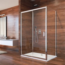 Mereo Lima sprchovací kút, 100x100x190, zasun. dvere a pevný diel, L/P, sklo číre CK86433K