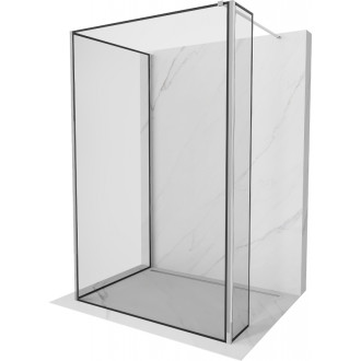 Mexen Kioto Sprchová zástena 120 x 90 x 40 cm, čierny rám, chróm - 800-120-090-221-01-70-040