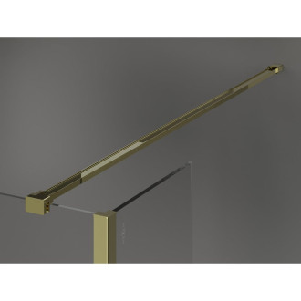 Mexen Kioto Sprchová zástena 120 x 70 x 40 cm, čierny rám, zlatá - 800-120-070-221-50-70-040