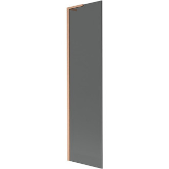 Vaňová zástena Mexen Next L s jedným krídlom 50 x 150 cm, grafit, kartáčovaná meď - 895-050-000-03-40-65