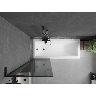 Vaňová zástena Mexen Next L s jedným krídlom 60 x 150 cm, grafitová, čierna - 895-060-000-03-40-70