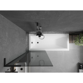 Vaňová zástena Mexen Next L s jedným krídlom 70 x 150 cm, grafitová, čierna - 895-070-000-03-40-70