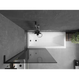 Vaňová zástena Mexen Next L s jedným krídlom 80 x 150 cm, grafitová, čierna - 895-080-000-03-40-70