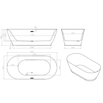 MEXEN ROXY vaňa voľne stojaca 180x85x58 biela 51201808500