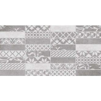 Dekor Multi Borneo svetlo šedá patchwork 20x40 cm mat WARMB444.1