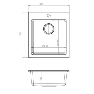 Dřez Optima Pablo béžová PABLO2055, 1133431