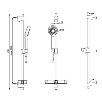 Sprchový set Hansa Basicjet s mýdlenkou chrom 44780133