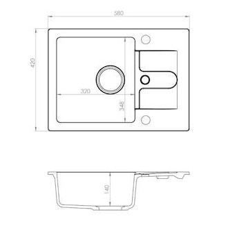 Dřez Optima Pablo černá PABLO1091, 1117074
