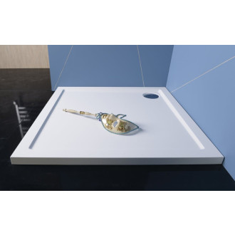 Sprchová vanička čtvercová Polysan 100x100 cm litý mramor 60511