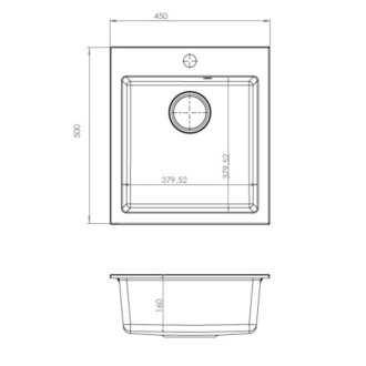 Dřez Optima Pablo černá PABLO2091, 1133432
