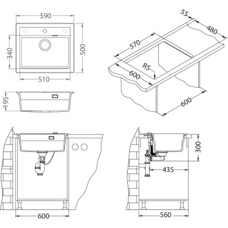 Dřez Alveus ATROX 30 / 81 beton 1131995
