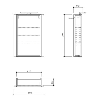 GRETA galerka s LED osvětlením, 50x70x14cm, bílá mat GR050-0031 GR050-0031 53223