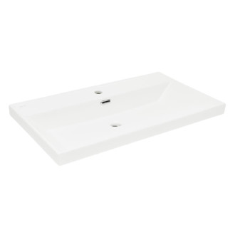 Nábytkové umyvadlo SAT B-Way 81x46,5 cm bílá matná s otvorem pro baterii uprostřed SATBW8046WM