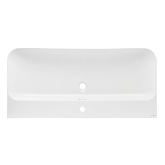 Nábytkové umyvadlo SAT Fusion 100,6x46 cm bílé matné, otvor pro baterii uprostřed SATFUS10046MW