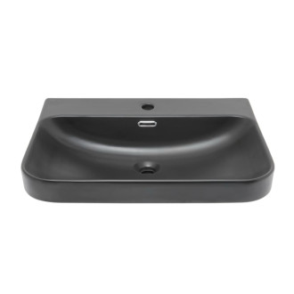 Nábytkové umyvadlo SAT Fusion 60,5x46 cm černá matná, otvor pro baterii uprostřed SATFUS6046BKM