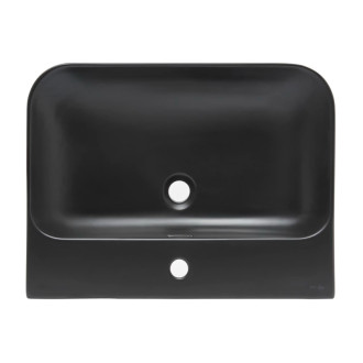 Nábytkové umyvadlo SAT Fusion 60,5x46 cm černá matná, otvor pro baterii uprostřed SATFUS6046BKM