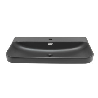 Nábytkové umyvadlo SAT Fusion 81x46 cm černá matná, otvor pro baterii uprostřed SATFUS8046BKM