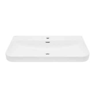 Nábytkové umyvadlo SAT Fusion 81x46 cm bílá matná, otvor pro baterii uprostřed SATFUS8046MW