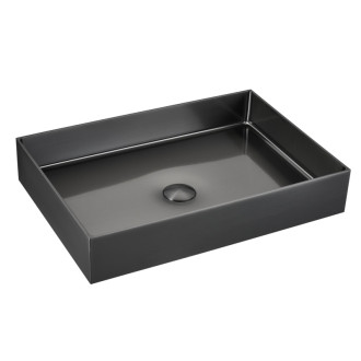Umývadlo na dosku vo farbe gun metal SAT Aurum 55x38 cm bez prepadu SATAUR5538BGM