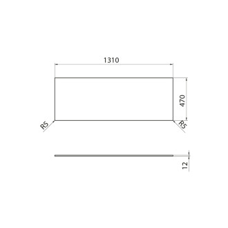 CIRASA deska Rockstone 131x1,2x46,5cm, bílá mat CRR131-0101 56425