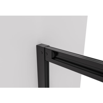 CERANO - Sprchovací kút Varone LINE Ľ/P - 6 mm - čierna matná, transparentné sklo - 120x90x195 cm - posuvný