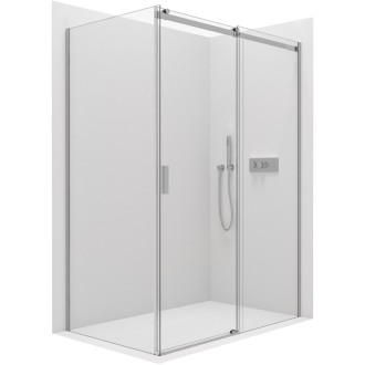 CERANO - Sprchovací kút Santoro Ľ/P - 8 mm - chróm, transparentné sklo - 140x70x195 cm - posuvný