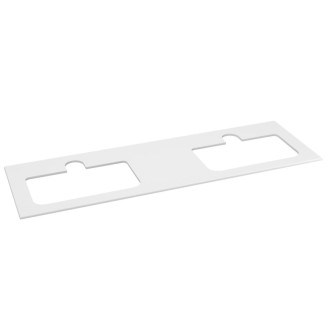 BRAHEA deska rockstone se 2 otvory 161x51,5cm (70+20+70cm), bílá mat BL161-0101-70 58663