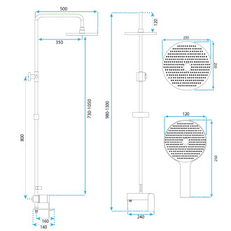 REA Sprchový set AVALON Copper BRUSH -P2418 REA-P2418