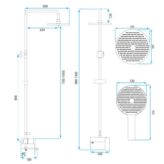 REA Sprchový set AVALON Copper BRUSH -P2418 REA-P2418