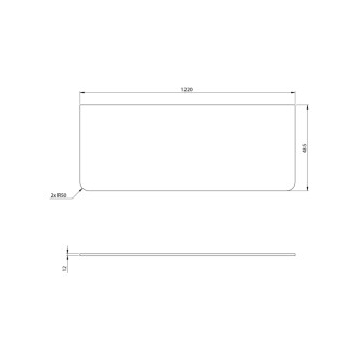 PREMIO deska kompozit 122x1,2x48,5cm, černá mat PRE120-3535 58205