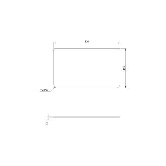 PREMIO deska kompozit 82x1,2x48,5cm, černá mat PRE080-3535 58265