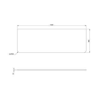 PREMIO deska kompozit 142x1,2x48,5cm, černá mat PRE140-3535 58268