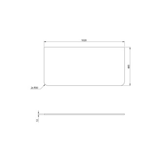 KERALA deska Rockstone 102x1,2x48,5cm, bílá mat KR100-0101 58696