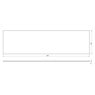 PREMIO deska kompozit 180,4x1,2x48,8cm, černá mat PRE008-3535 59794