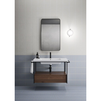 NUBES/NORM konstrukce pod umyvadlo 100x50cm, černá mat/ořech