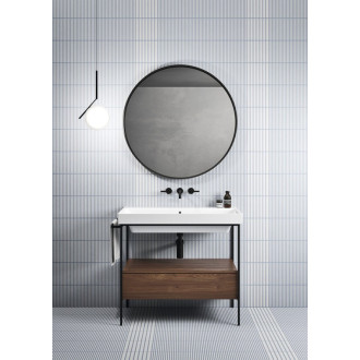 NUBES/NORM konstrukce pod umyvadlo 100x50cm, černá mat/ořech