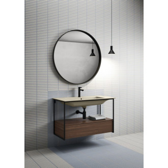 PURA konstrukce pod umyvadlo 102,6x46cm, černá mat/ořech