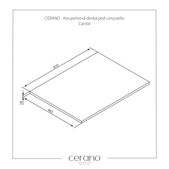 CERANO - Kúpeľňová doska z liateho mramoru Elanys - 12 mm - biela matná - 70 cm