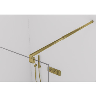 CERANO Zástěna Walk-in Onyx Round L/P - kulatá vzpěra - zlatá kartáčovaná CER-8050BD181